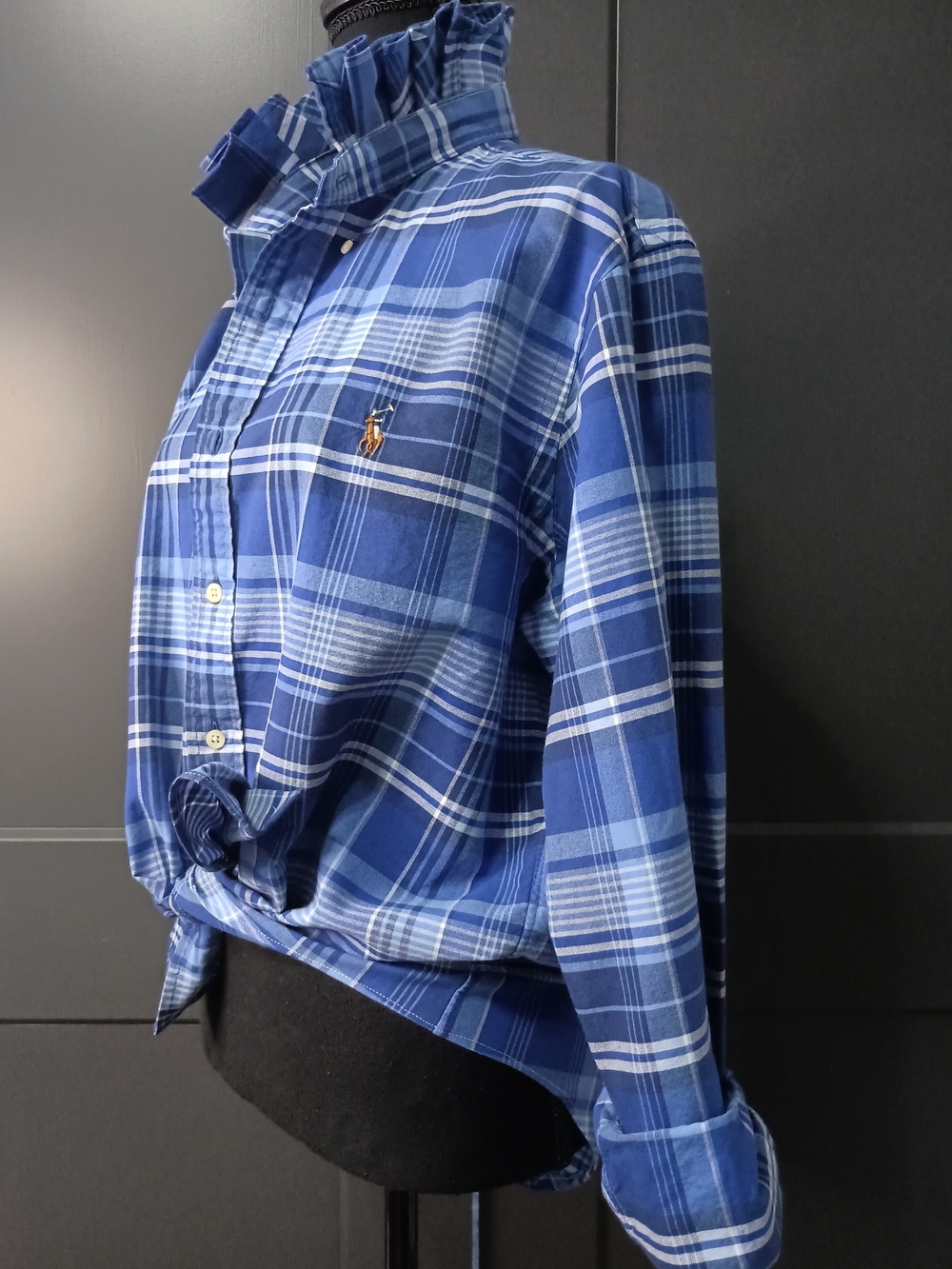 Upcycled Women's Ralph Lauren Ruffled Collar Shirt #147